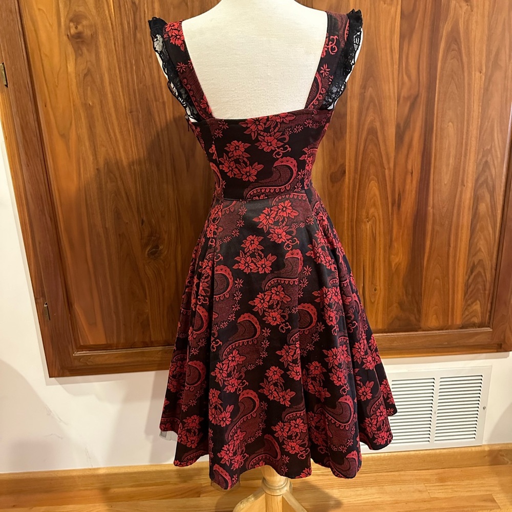 NWOT Hearts & Roses UK Red Black Valentines Day Dress Size S/4 - Picture 3 of 11